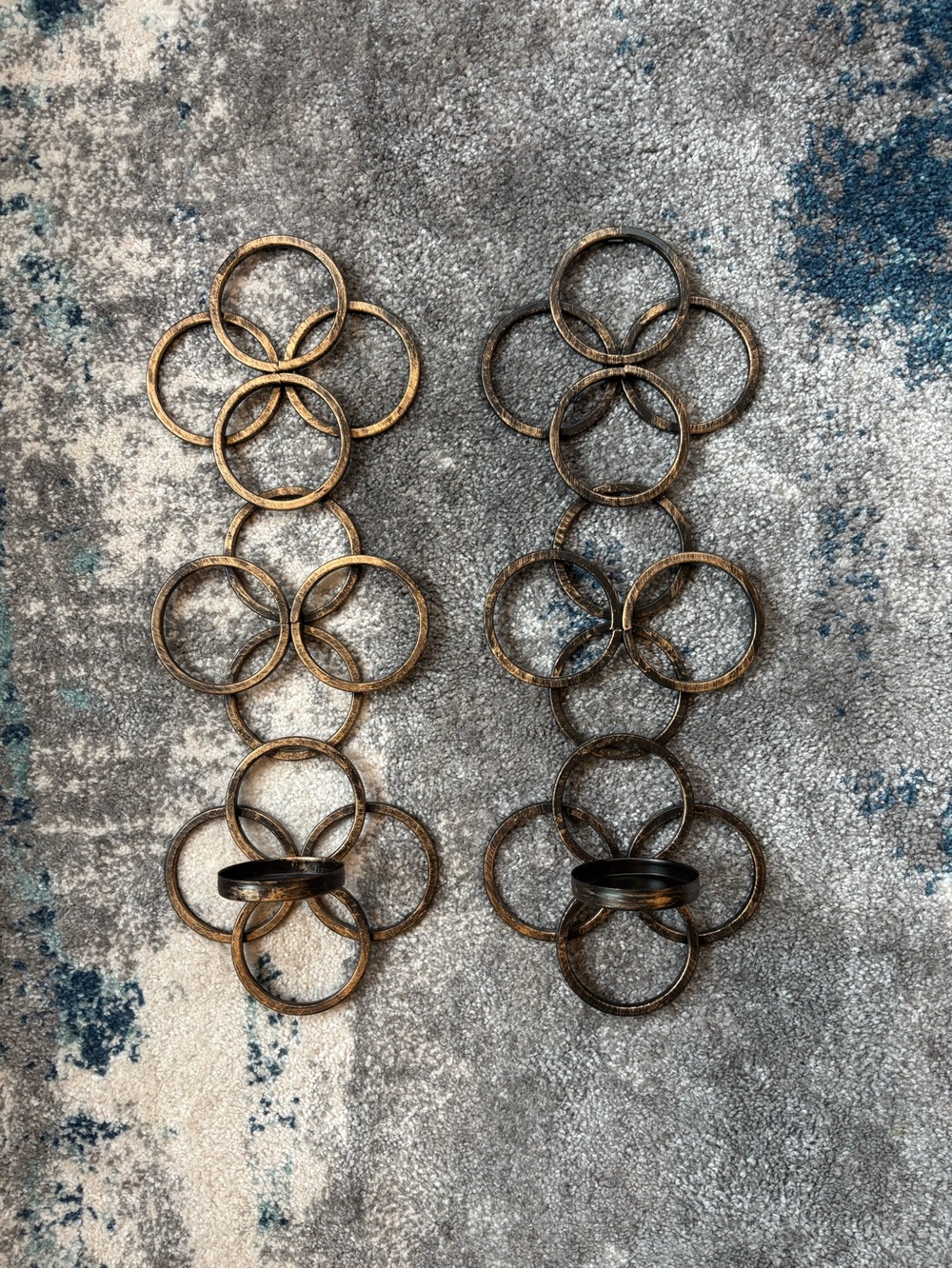 Mikasa home accents Antique Gold Interlocking Rings wall sconces - Set of 2